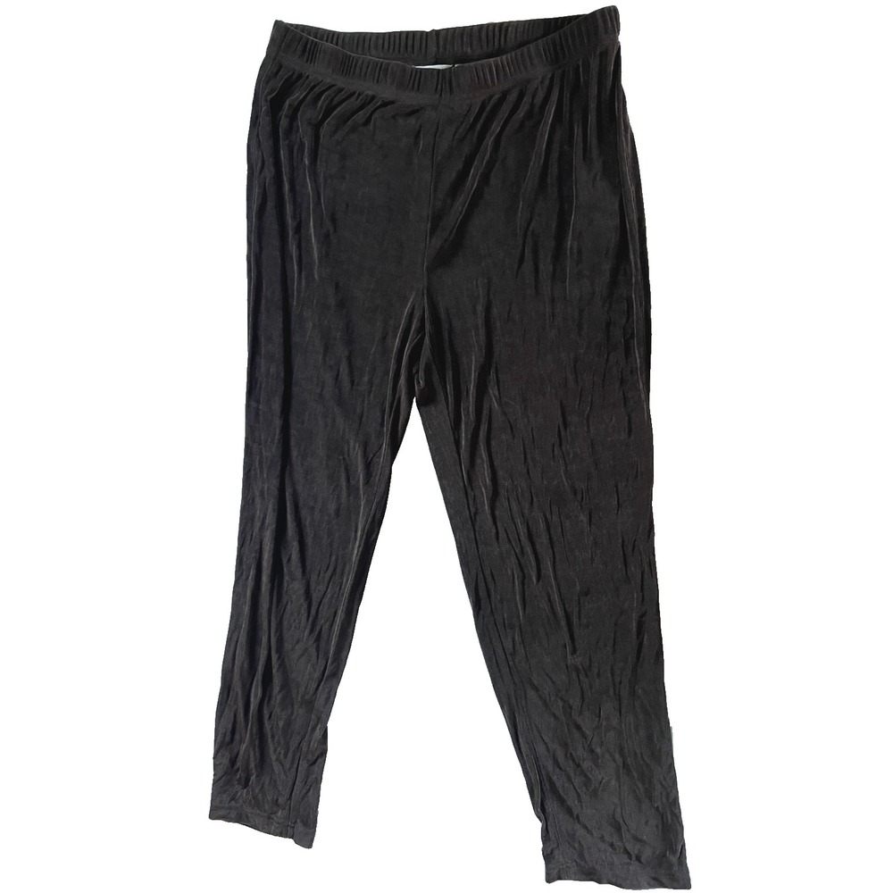Laura Ashley Pants Women 1X Brown Trip Ready Slim Leg Stretch Pull On Travel NWT